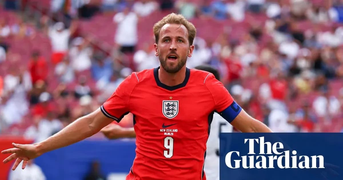 Harry Kane celebrando un gol con camiseta de Inglaterra Harry Kane celebrando un gol con camiseta de Inglaterra