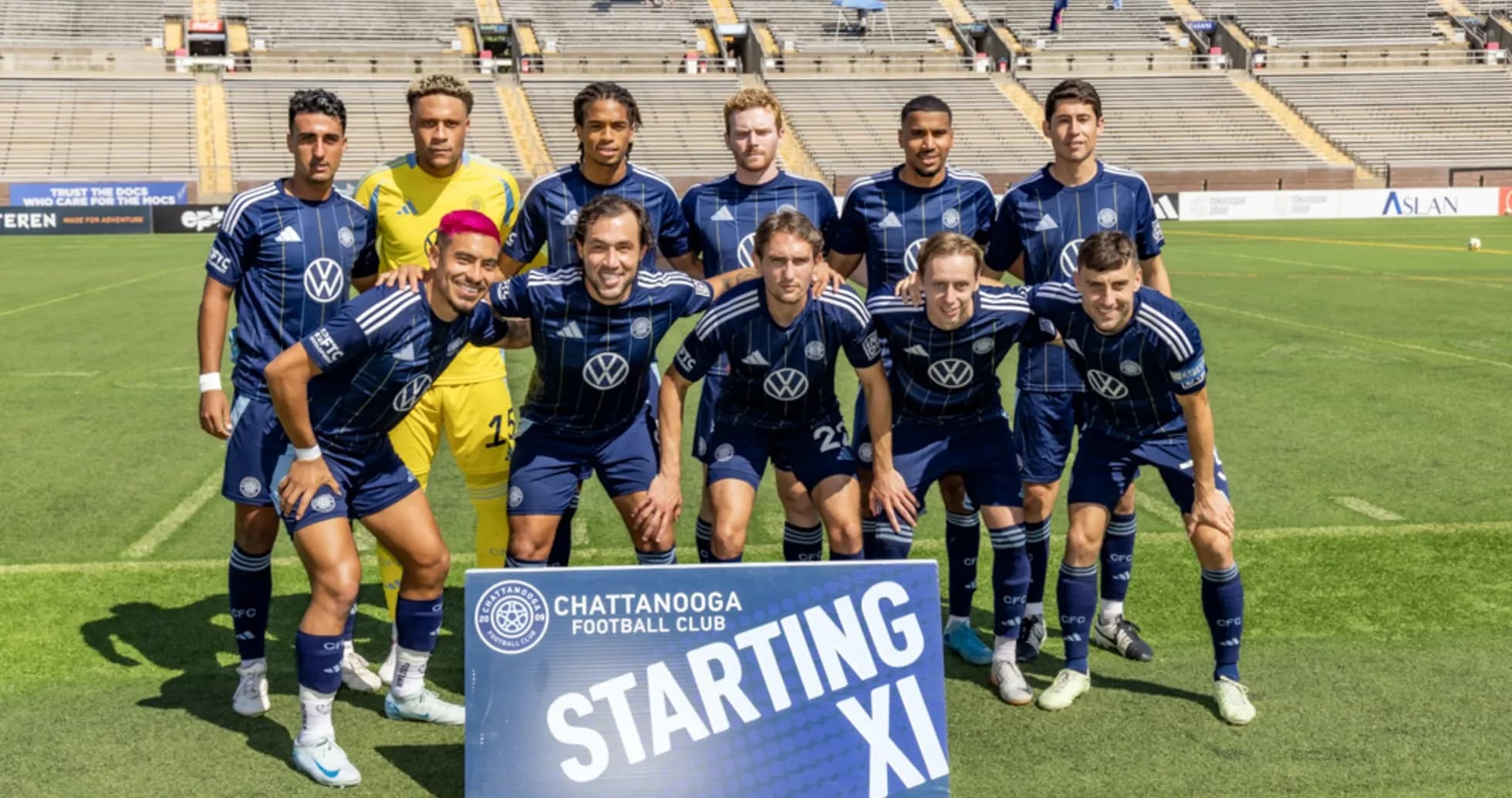 Equipo titular de Chattanooga FC antes del partido Equipo titular de Chattanooga FC antes del partido