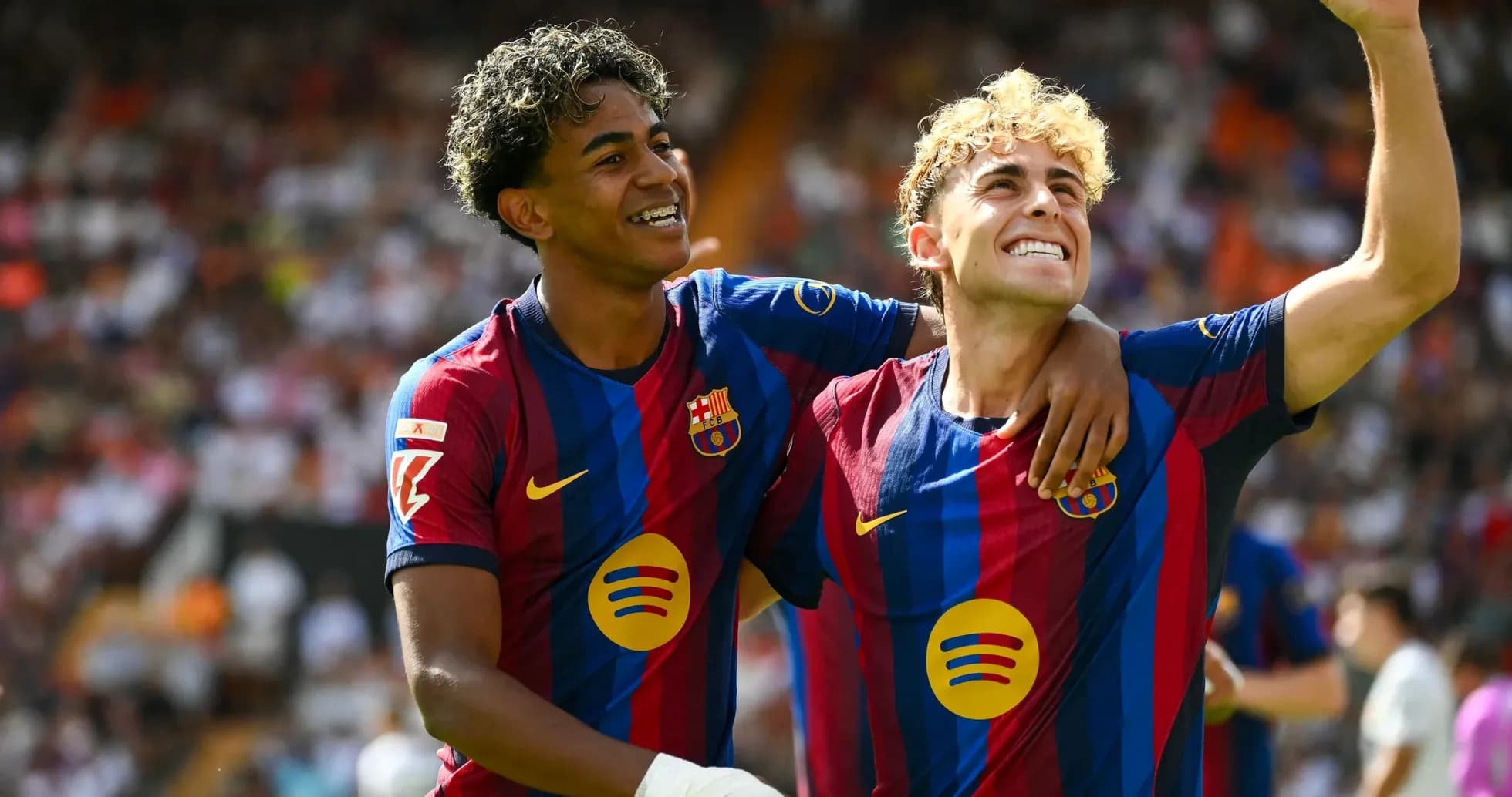 Jugadores del Barcelona celebrando un gol Jugadores del Barcelona celebrando un gol