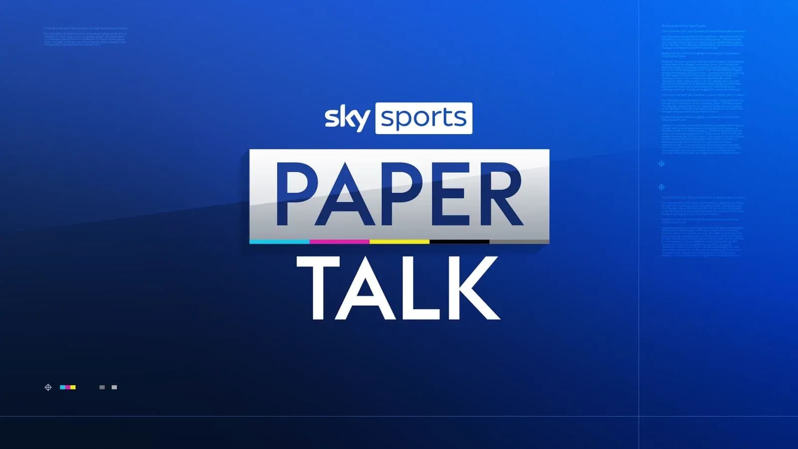 Logo de Sky Sports Paper Talk en fondo azul Logo de Sky Sports Paper Talk en fondo azul