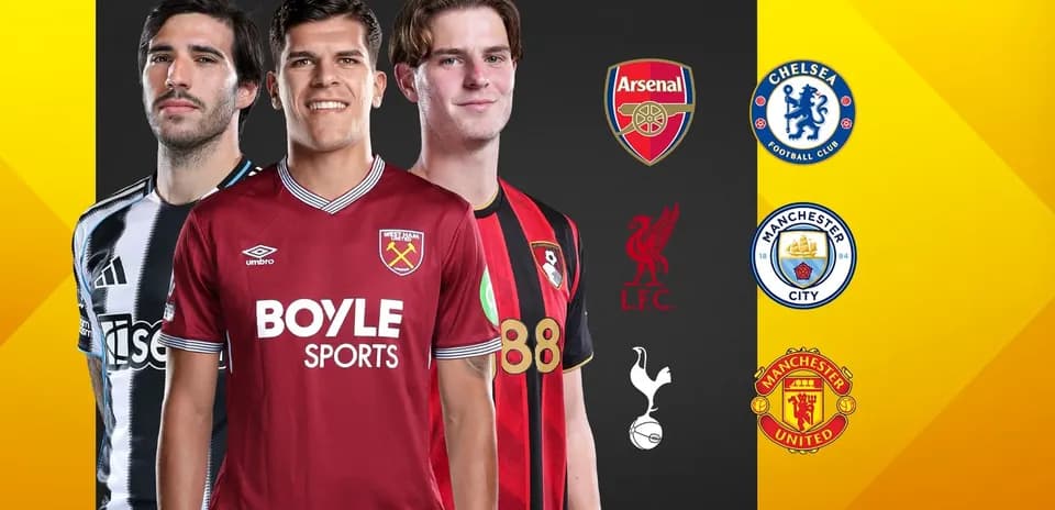 Jugadores de fútbol con camisetas de diferentes equipos Jugadores de fútbol con camisetas de diferentes equipos