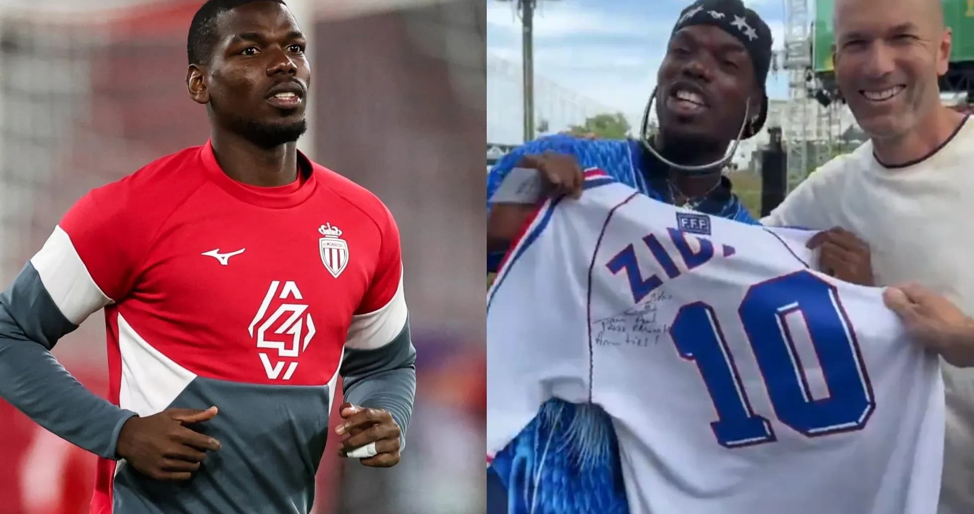 Paul Pogba entrenando y mostrando camiseta firmada Paul Pogba entrenando y mostrando camiseta firmada
