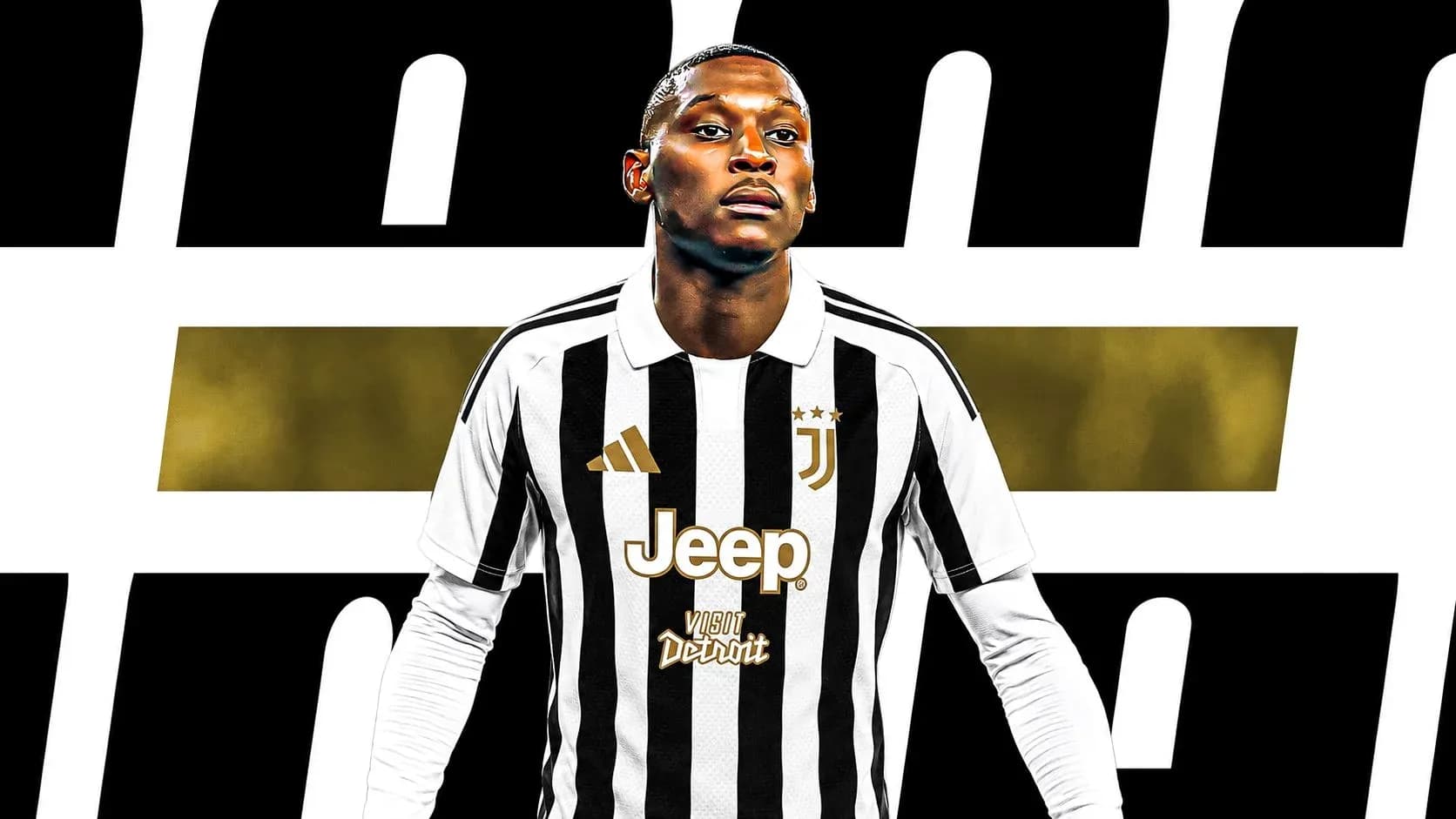 Jugador de Juventus en camiseta a rayas Jugador de Juventus en camiseta a rayas