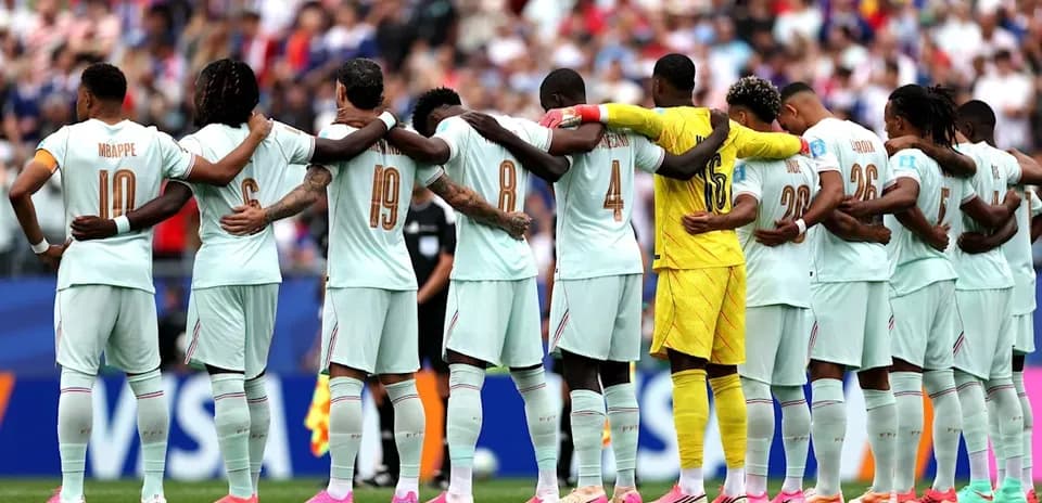 Jugadores de Francia en alineación antes del partido Jugadores de Francia en alineación antes del partido