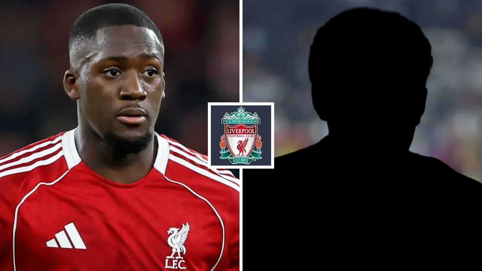 Jugador de Liverpool con uniforme rojo y logo del club Jugador de Liverpool con uniforme rojo y logo del club