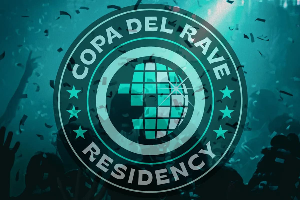 Logo de la Copa del Rave con fondo festivo Logo de la Copa del Rave con fondo festivo