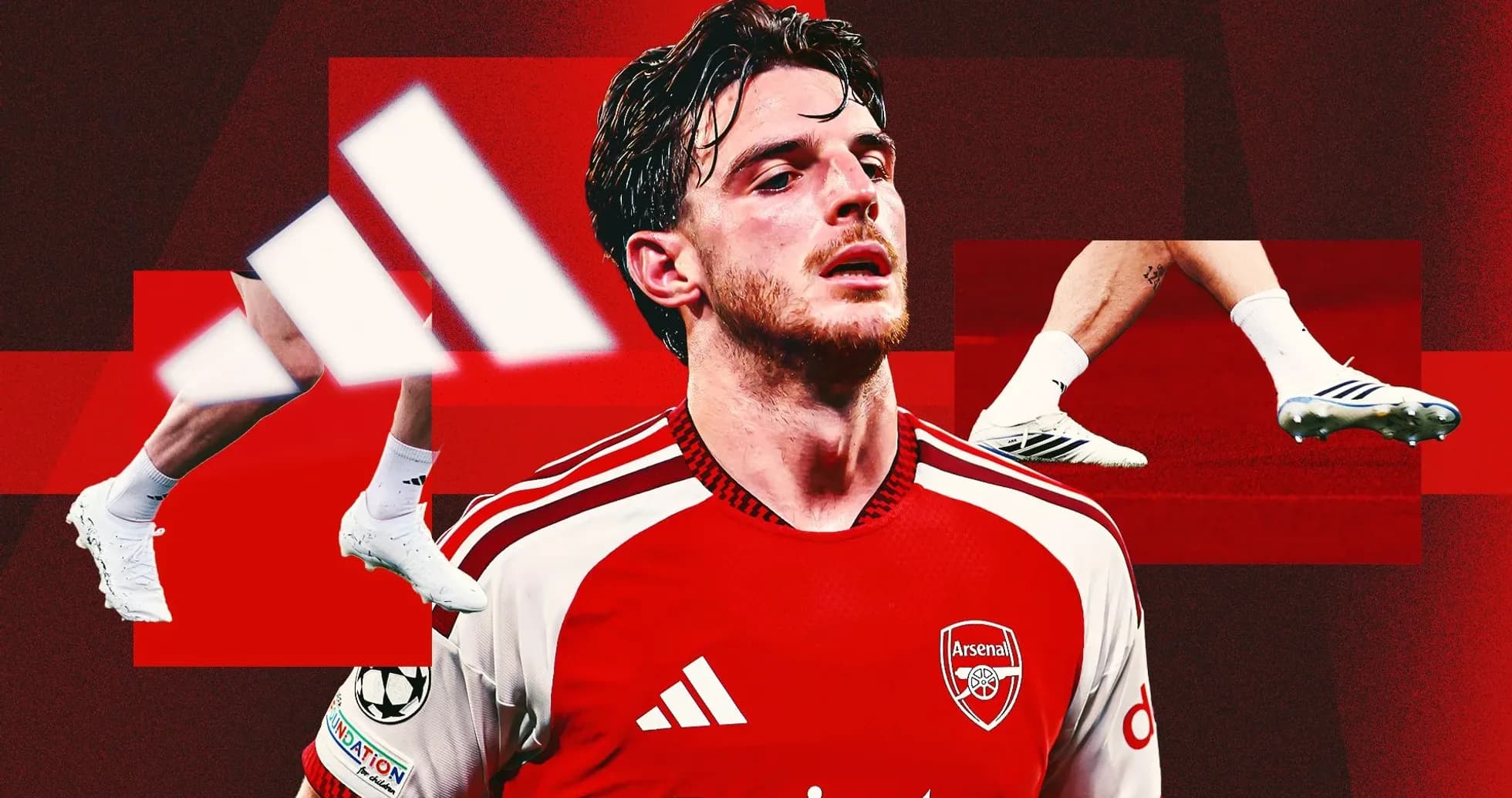 Jugador de Arsenal con camiseta roja y botas blancas Jugador de Arsenal con camiseta roja y botas blancas