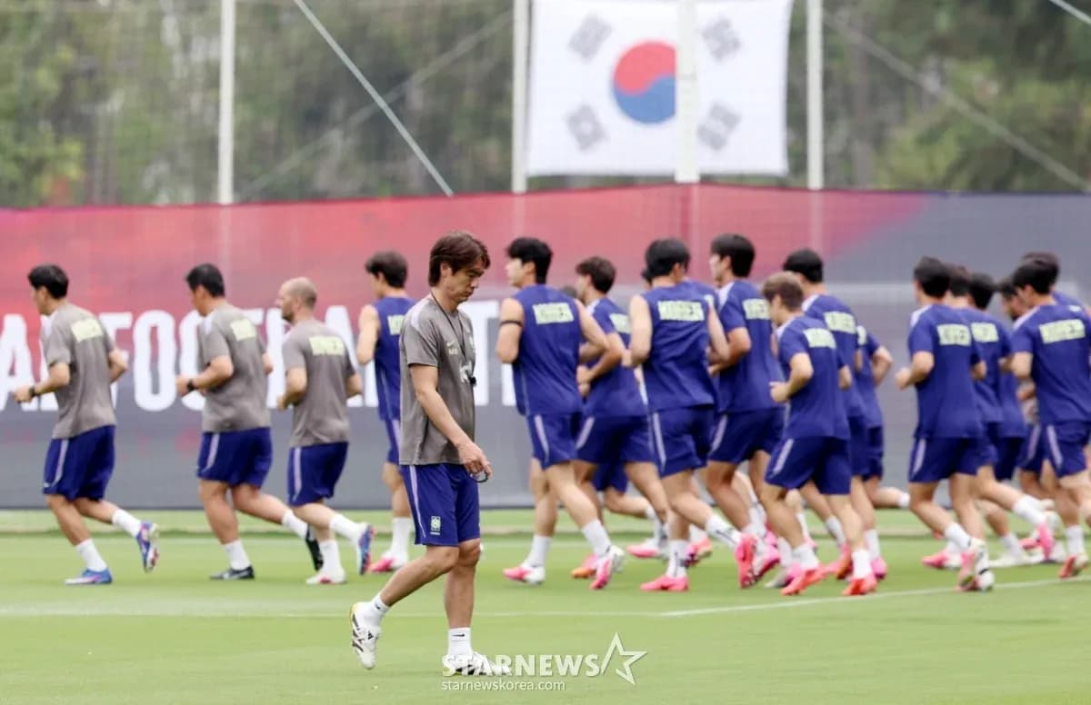 Entrenamiento de Corea del Sur antes del partido Entrenamiento de Corea del Sur antes del partido