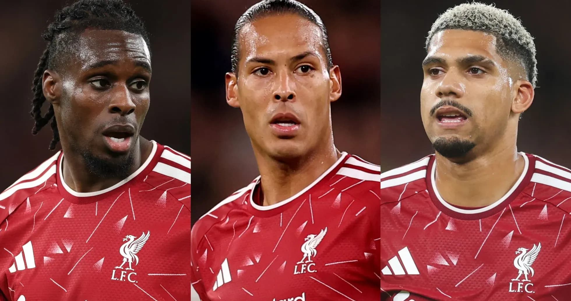 Tres jugadores de Liverpool en camiseta roja Tres jugadores de Liverpool en camiseta roja