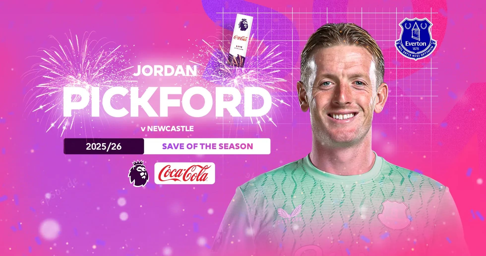 Jordan Pickford celebrando su parada de la temporada Jordan Pickford celebrando su parada de la temporada