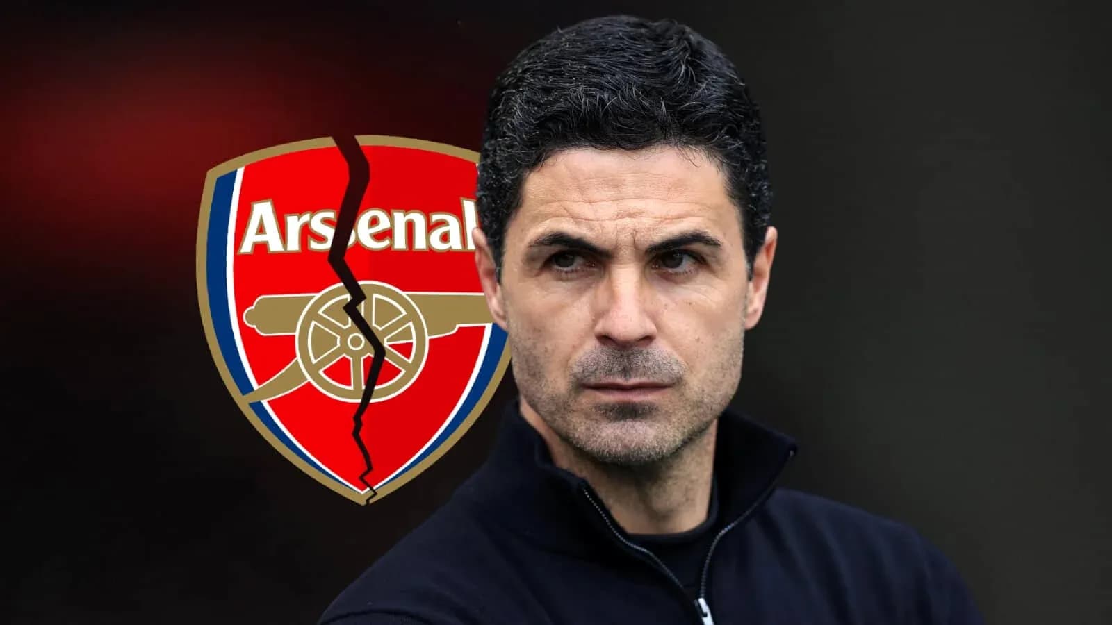 Entrenador de Arsenal con logo roto de equipo Entrenador de Arsenal con logo roto de equipo