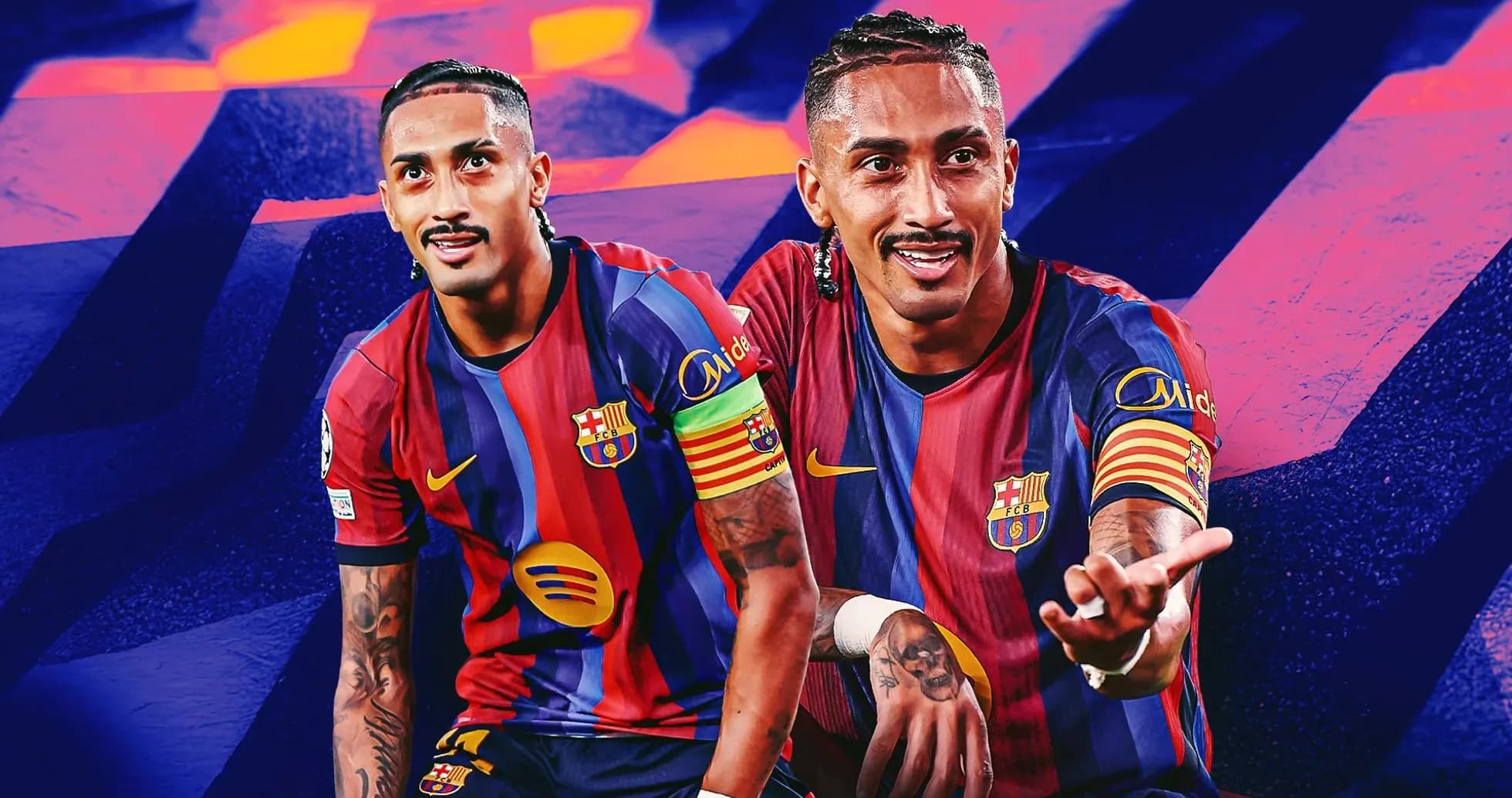 Jugador de Barcelona con camiseta y gesto enérgico Jugador de Barcelona con camiseta y gesto enérgico