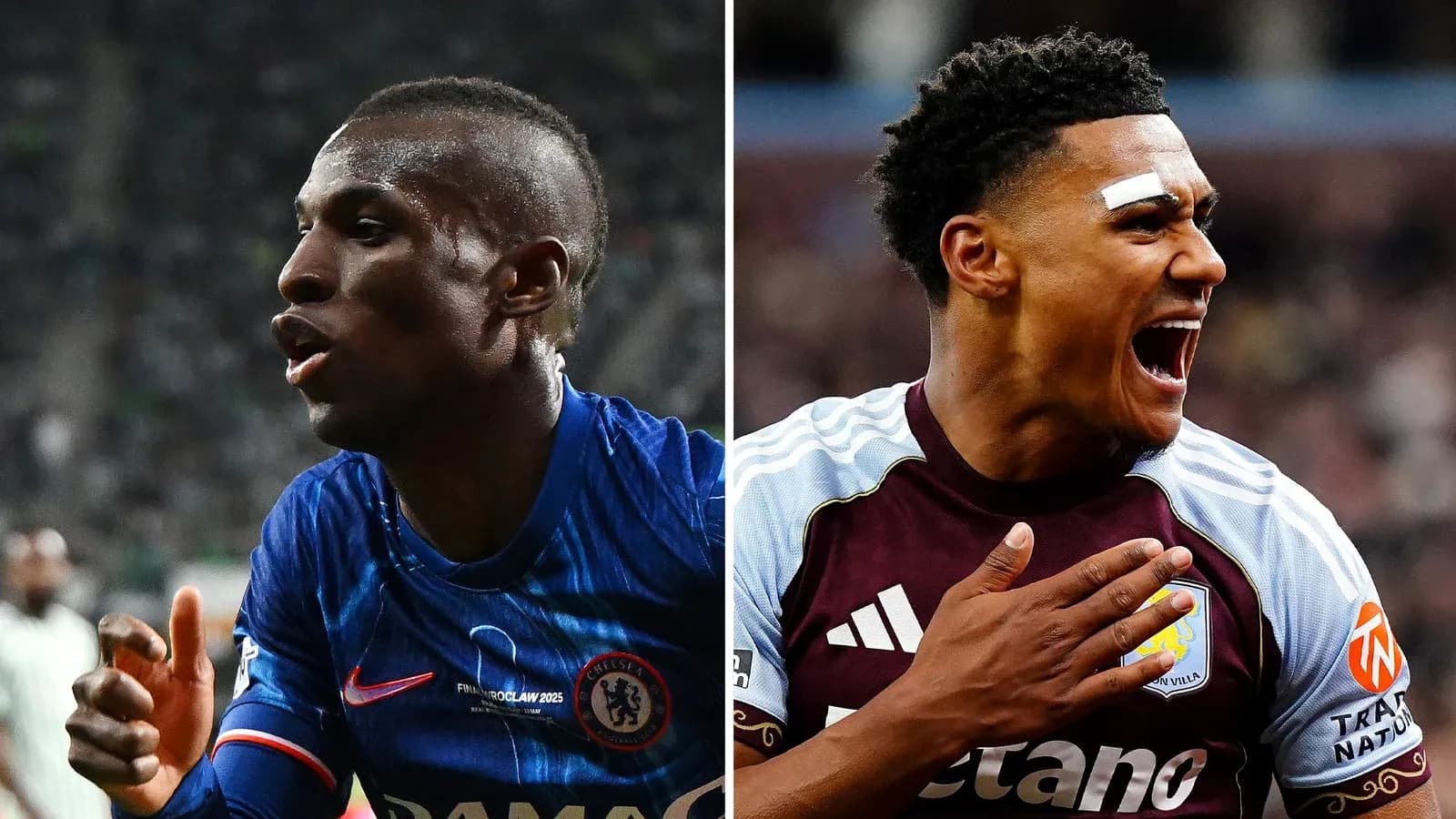 Jugadores de Chelsea y Aston Villa celebrando goles Jugadores de Chelsea y Aston Villa celebrando goles
