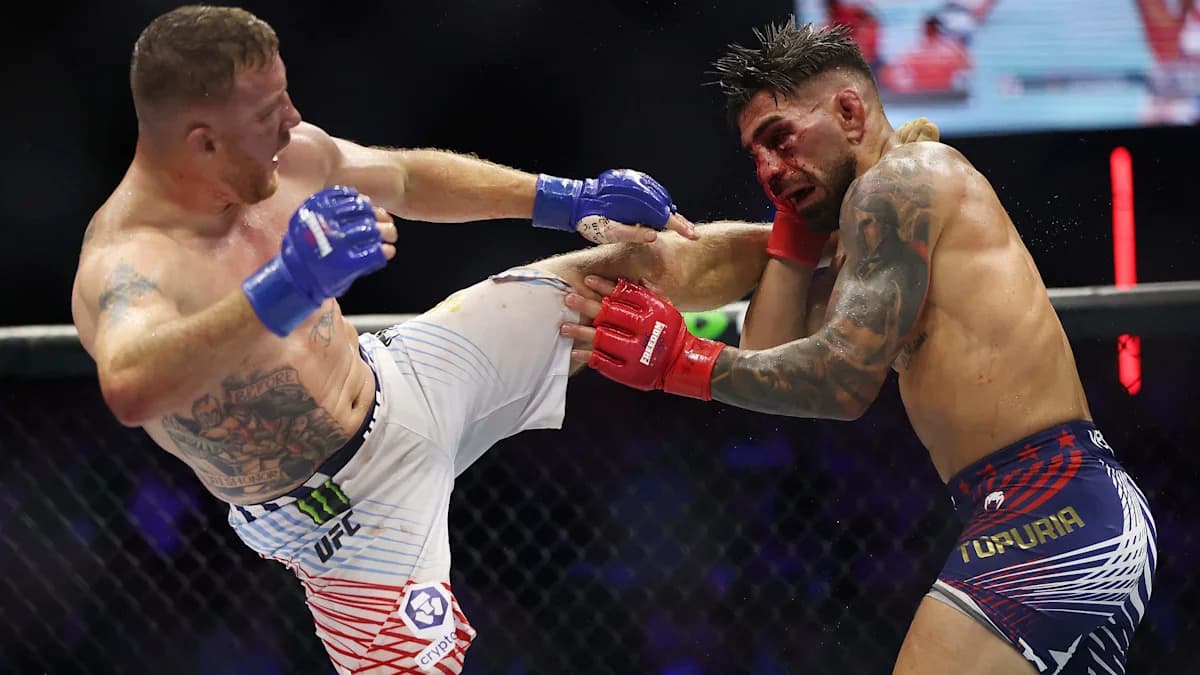 Justin Gaethje defiende a Ilia Topuria: 'No se rindió en el rincón' Justin Gaethje defiende a Ilia Topuria: 'No se rindió en el rincón'